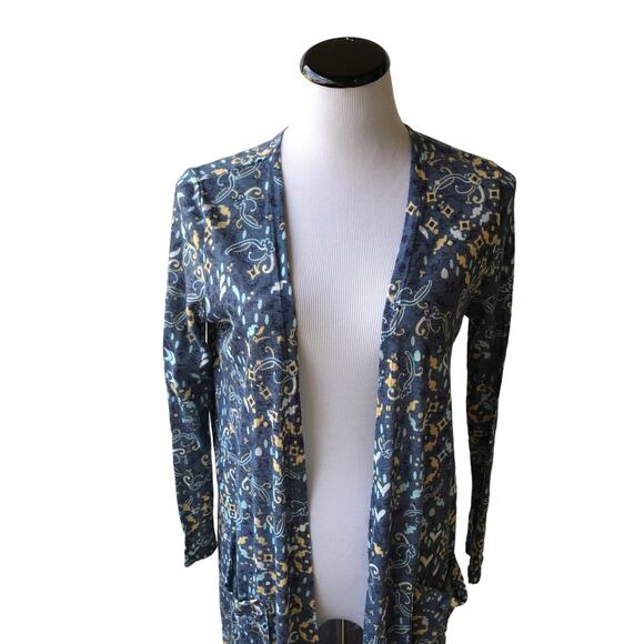 LuLaRoe Linen Printed Duster Cardigan Sweater - Picture 2 of 8
